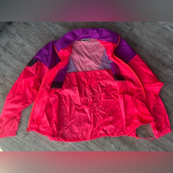 80s 90s Vintage Nike Swoosh Neon Colorblock Windbreaker Jacket - size M - Picture 5 of 7